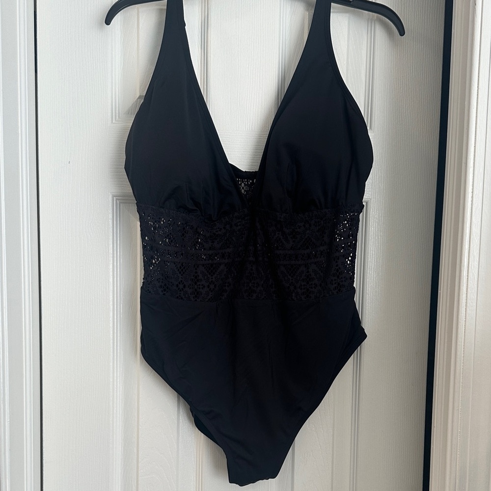Time and Tru Black One Piece Swimsuit
